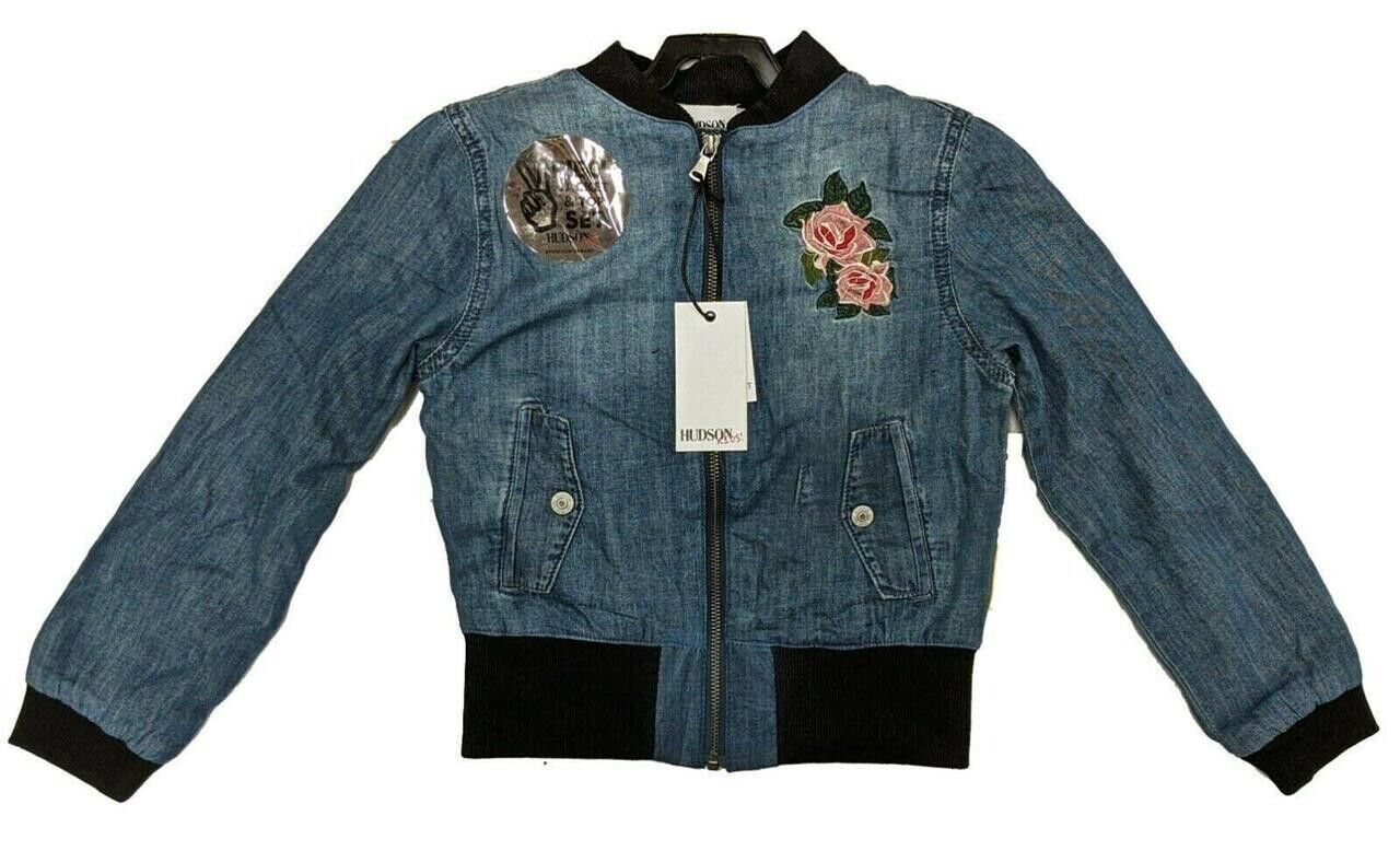 Hudson Girls' 2pc Moto Jacket & Top Set, Denim Rose, XL